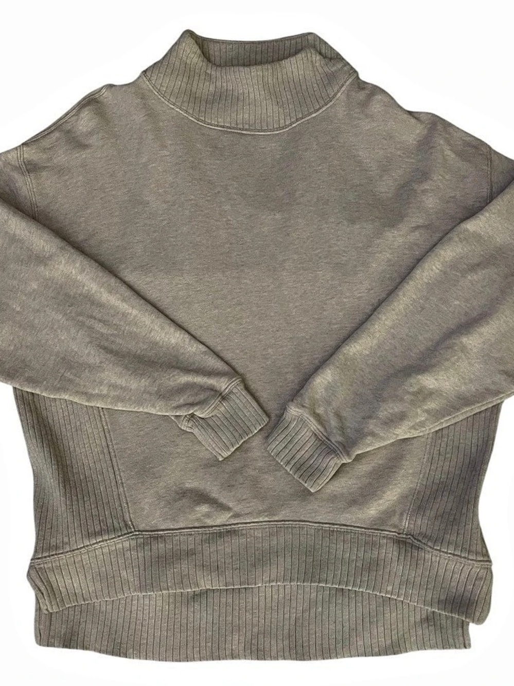 Aerie Ribbed Turtleneck Sweater taupe color XXS PTP 23”